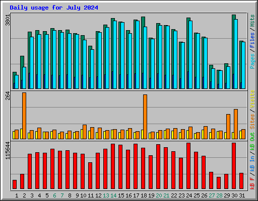 Daily usage for July 2024