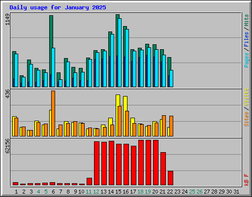 Daily usage for January 2025