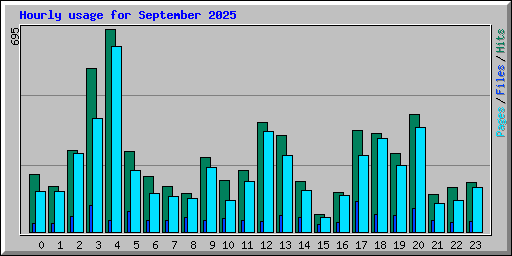 Hourly usage for September 2025
