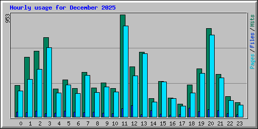 Hourly usage for December 2025