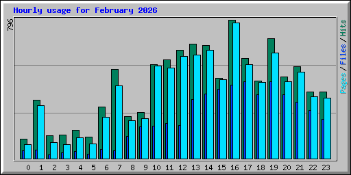 Hourly usage for February 2026