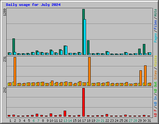 Daily usage for July 2024