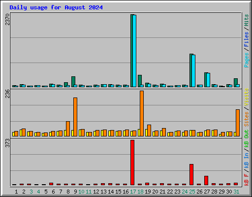 Daily usage for August 2024