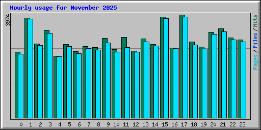 Hourly usage for November 2025