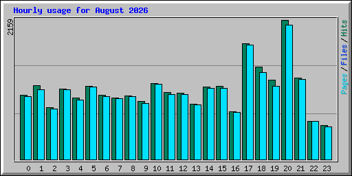 Hourly usage for August 2026